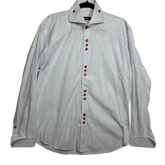 Bogosse French Cuff Men's Dress Shirt Button Up Tailored Fit Cotton Size 4 = M - Picture 1 of 13